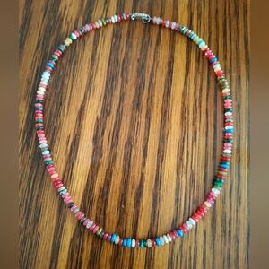 Necklace Natural Gemstones Multicolor Rondell 18" Sterling Silver